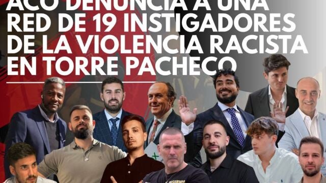 Acción Contra el Odio denuncia ante la Audiencia Nacional a una red de 19 "instigadores de la violencia racista" en Torre Pacheco.
