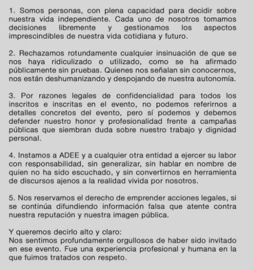Comunicado de los artistas