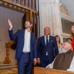 El ministro de Cultura, Ernest Urtasun, visita el Monasterio del Parral, junto al delegado del gobierno en CyL, Nicanor Sen; la subdelegada del gobierno en Segovia, Marian Rueda; el Prior del Monasterio de El Parral, Fray Andrés García; la directora general de Bellas Artes, Angeles Albert; y algunos restauradores