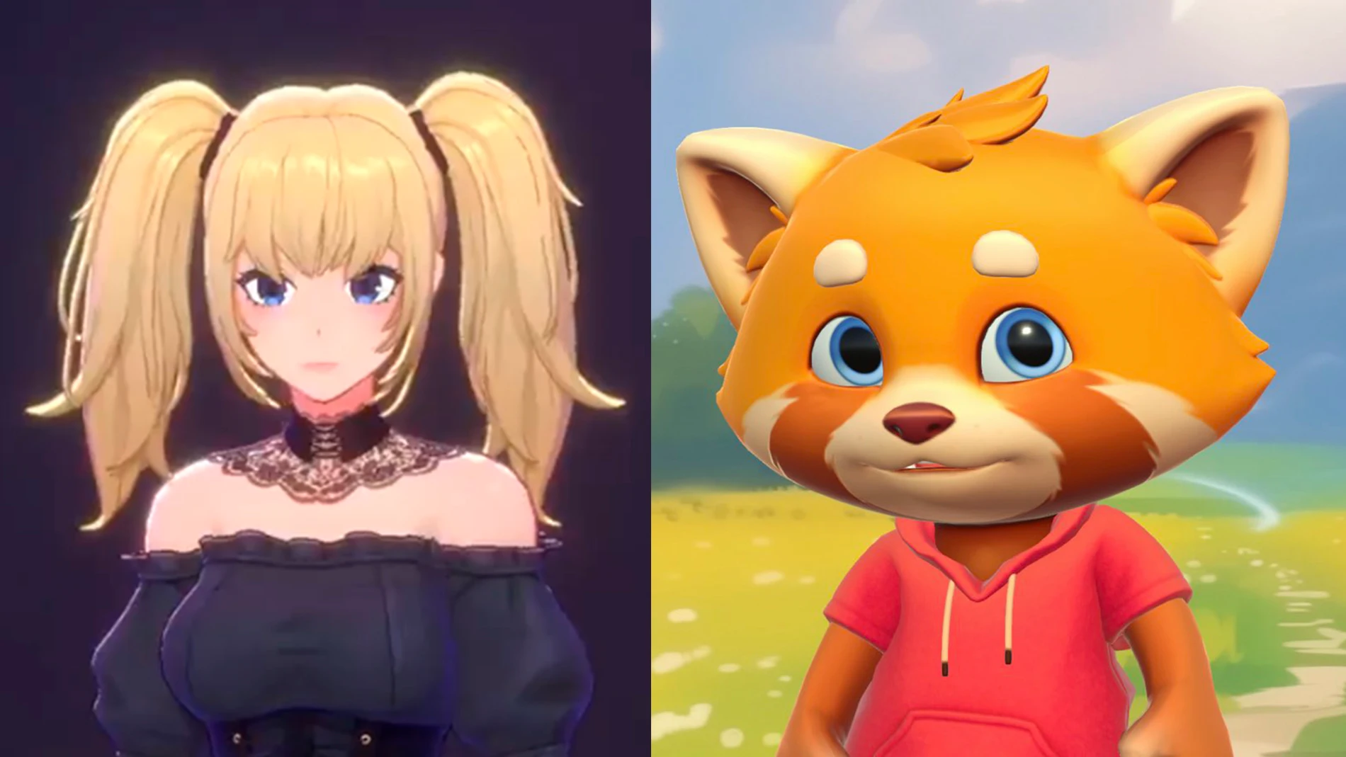 Ani, la novia virtual, y Rudy, el panda rojo