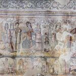 Un mosaico en Villa Romana de Noheda.