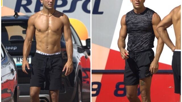Óscar y Mario Casas presumen de cuerpos boxeando juntos en plena calle