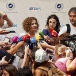 La vicepresidenta primera y ministra de Hacienda, María Jesús Montero, este jueves en declaraciones a los medios de comunicación en Málaga.