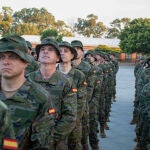 Reservistas voluntarios durante la fase de formación militar básica en San Fernando (Cádiz)