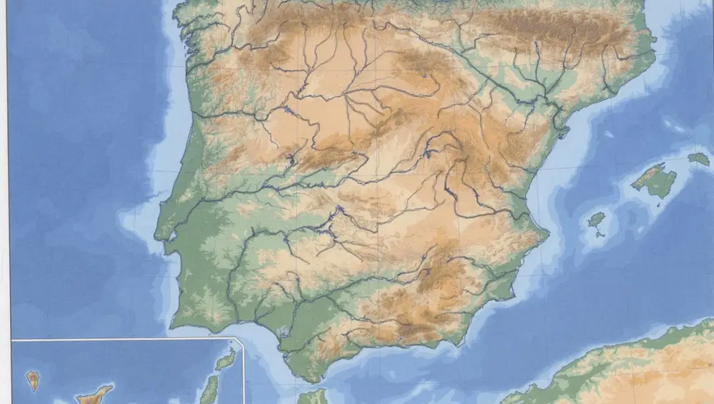 Mapa físico de España
