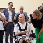 Isabel Blanco durante su visita al centro Las Cinco Llagas de Astorga