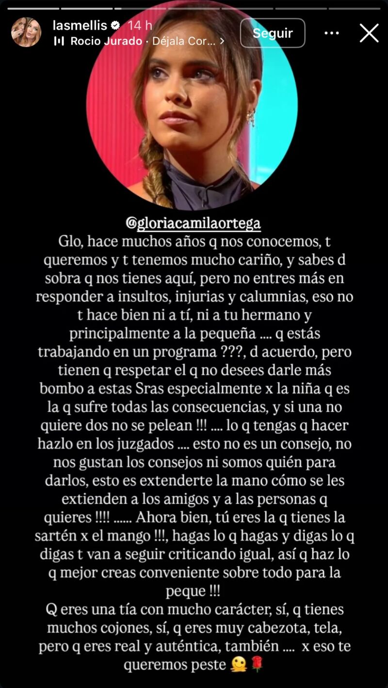 El mensaje de Las Mellis a Gloria Camila
