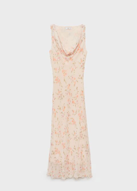 Vestido drapeado estampado floral.
