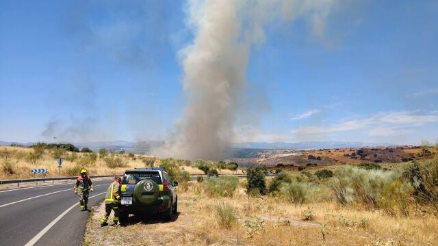 Controlado el incendio forestal en Arroyomolinos (Madrid), aunque se mantiene cortada la M-413