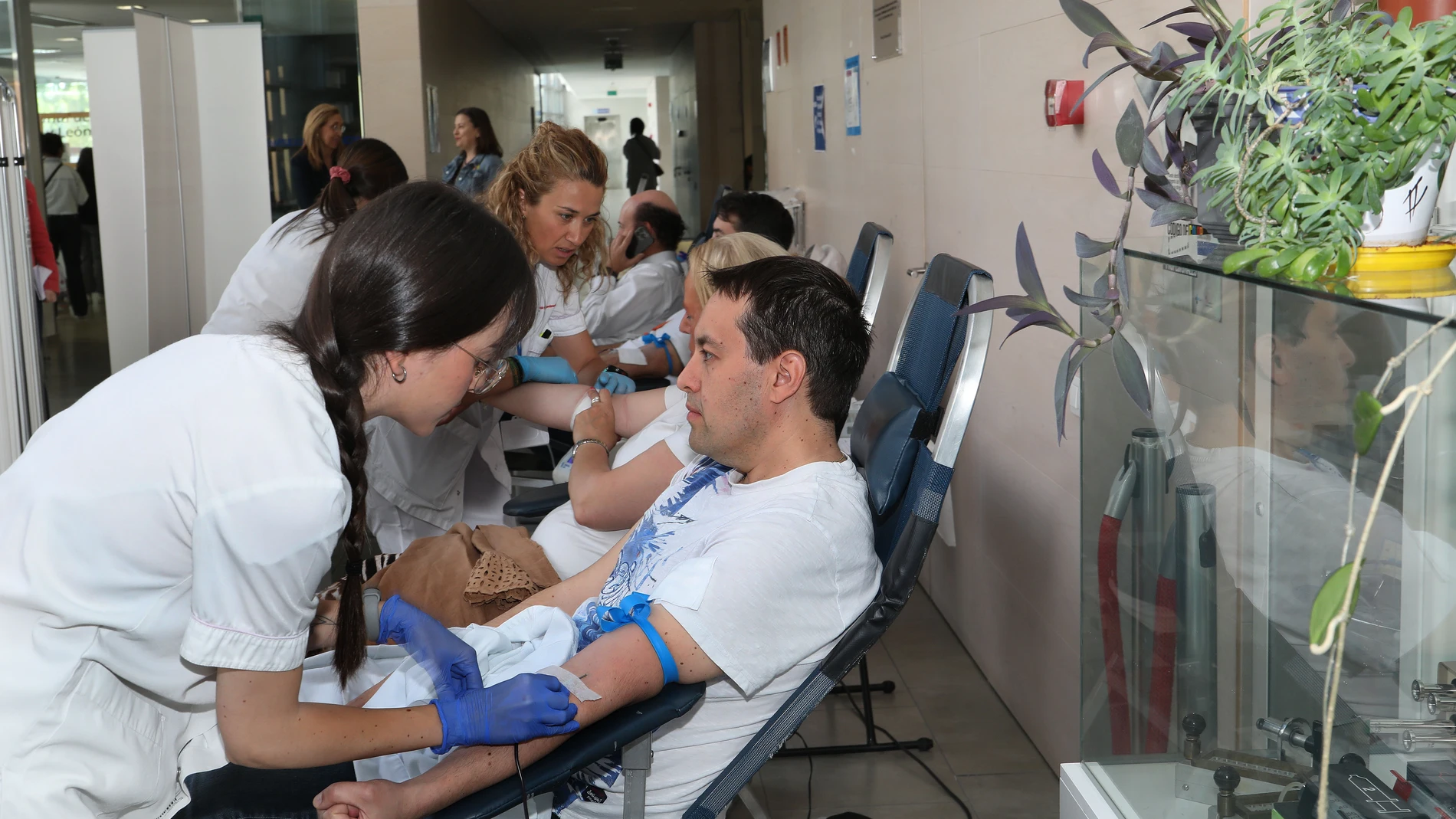 Donación de sangre en el vestíbulo del río Carrión
