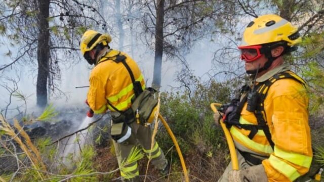 Sucesos.- Extinguido un incendio forestal declarado en el paraje de Cañada del Lentisco, en Caravaca de la Cruz (Murcia)