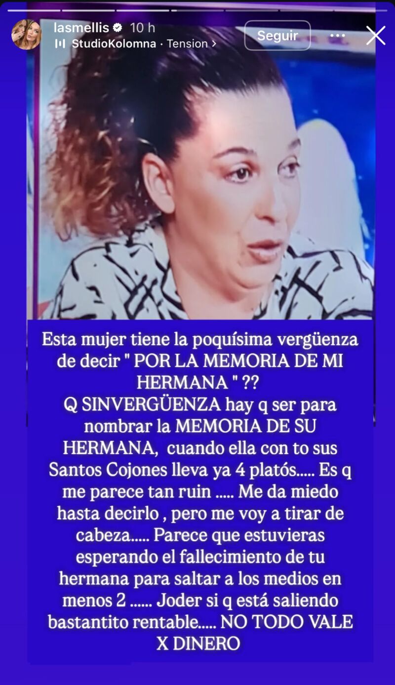 Story de Las Mellis contra Tamara, hermana de Michu