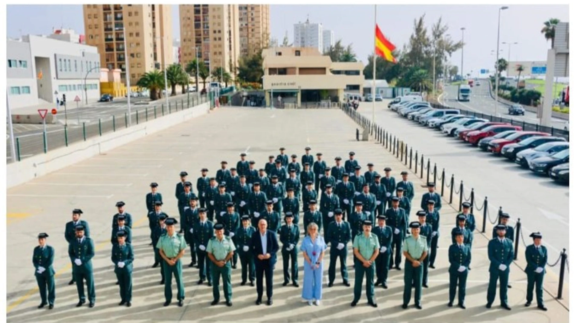 Fotografía distribuida de los agentes que se han incorporado a la comandancia de Las Palmas