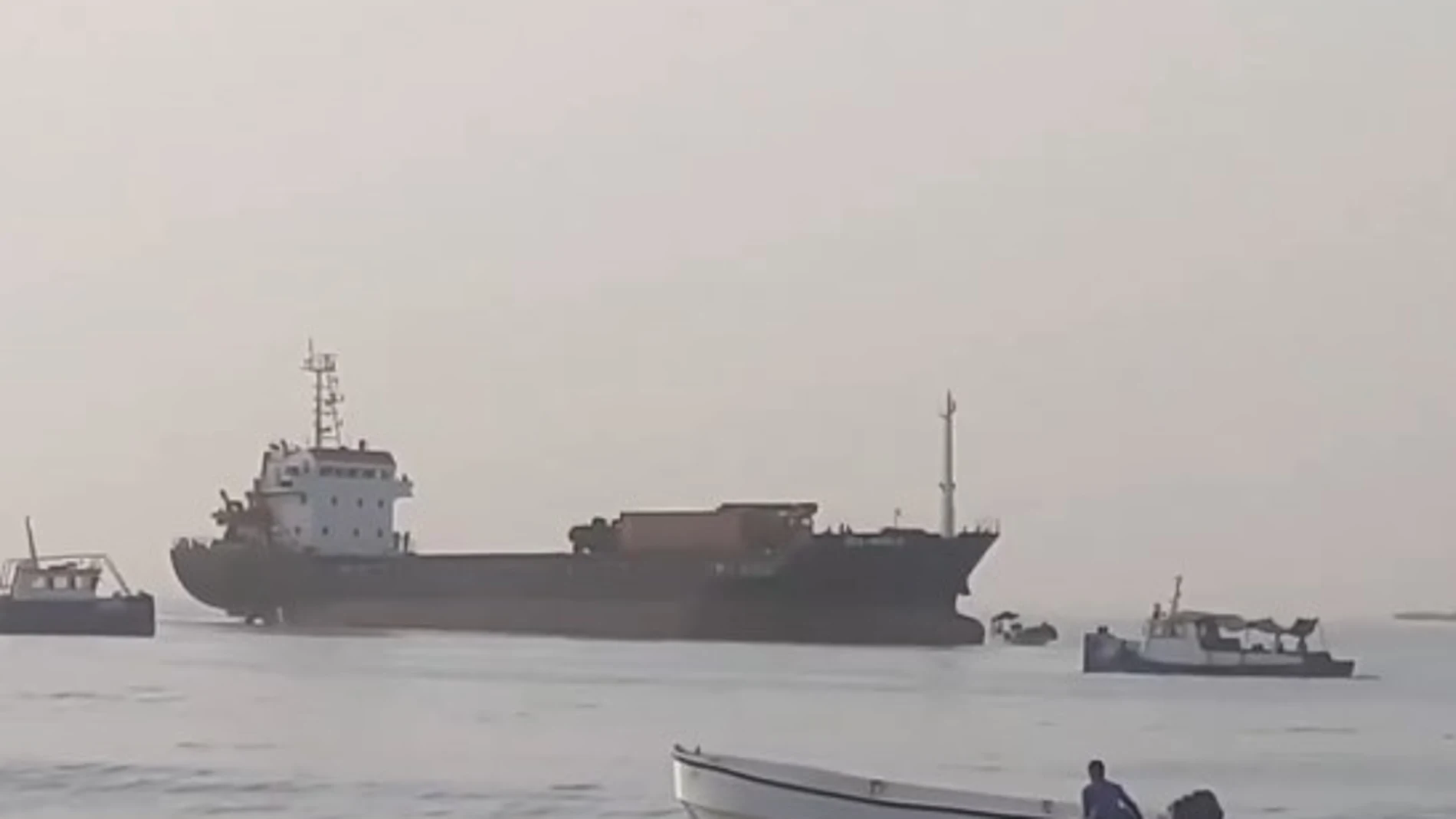 El barco, una vez interceptado