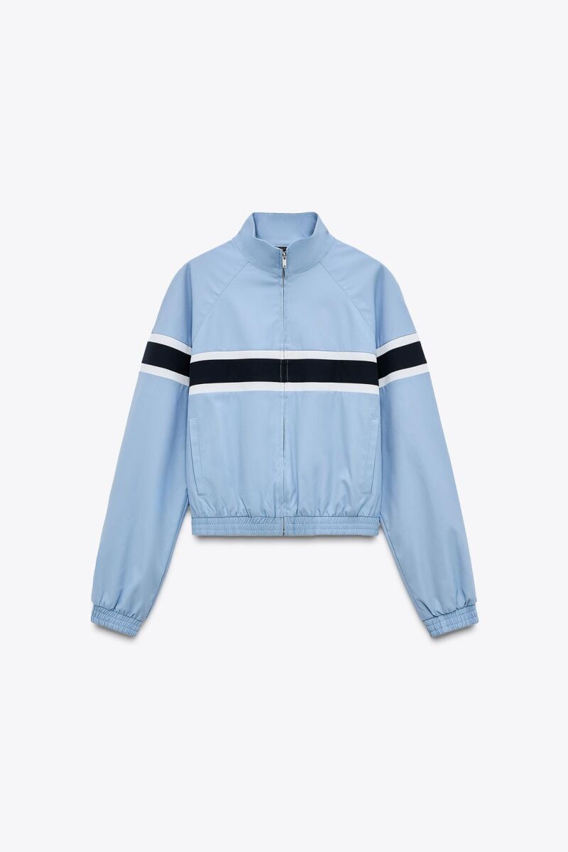 Chaqueta bandas combinadas.
