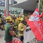 Protesta de las brigadas forestales ante la Asamblea de Madrid