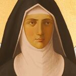 Facsímil de Eibingen del códice de Ruperstberg en donde queda representada la santa abadesa, Hildegarda