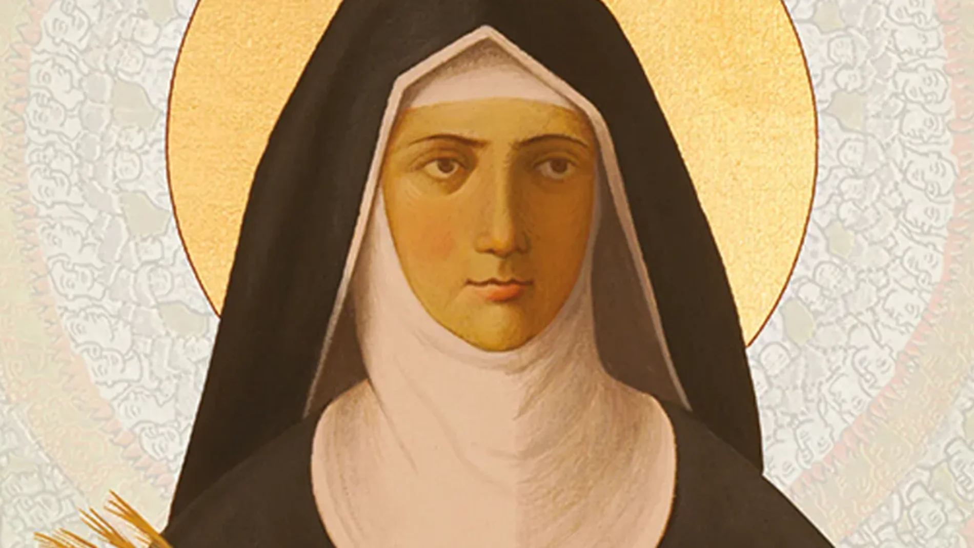 Facsímil de Eibingen del códice de Ruperstberg en donde queda representada la santa abadesa, Hildegarda