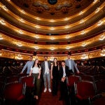 Los premiados de esta edición, en el Liceu de Barcelona, durante el acto de presentación de la ceremonia