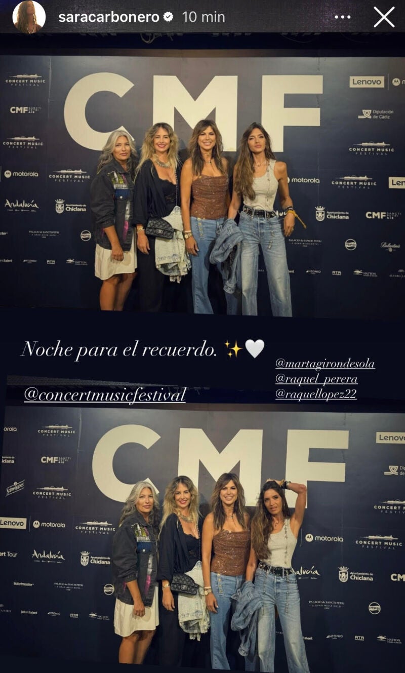 Sara Carbonero en el concierto de Miguel Bosé.