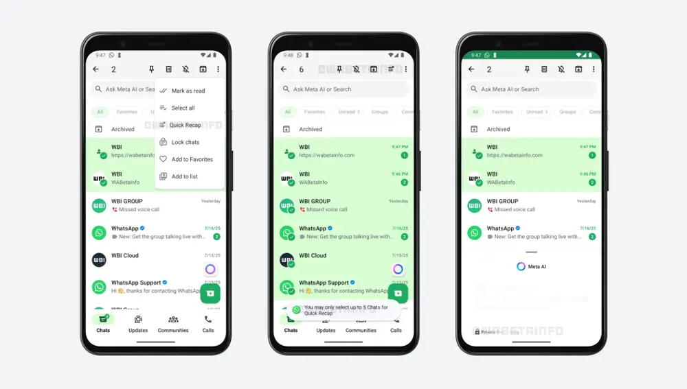 'Quick Recap' es la nueva función de IA de WhatsApp para crear resúmenes de los chats no leídos