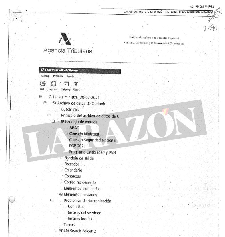 Correo del caso Montoro sobre el Consejo de Seguridad Nacional