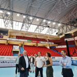Carnero presenta la nueva iluminación LED del histórico polideportivo Huerta del Rey de Valladolid