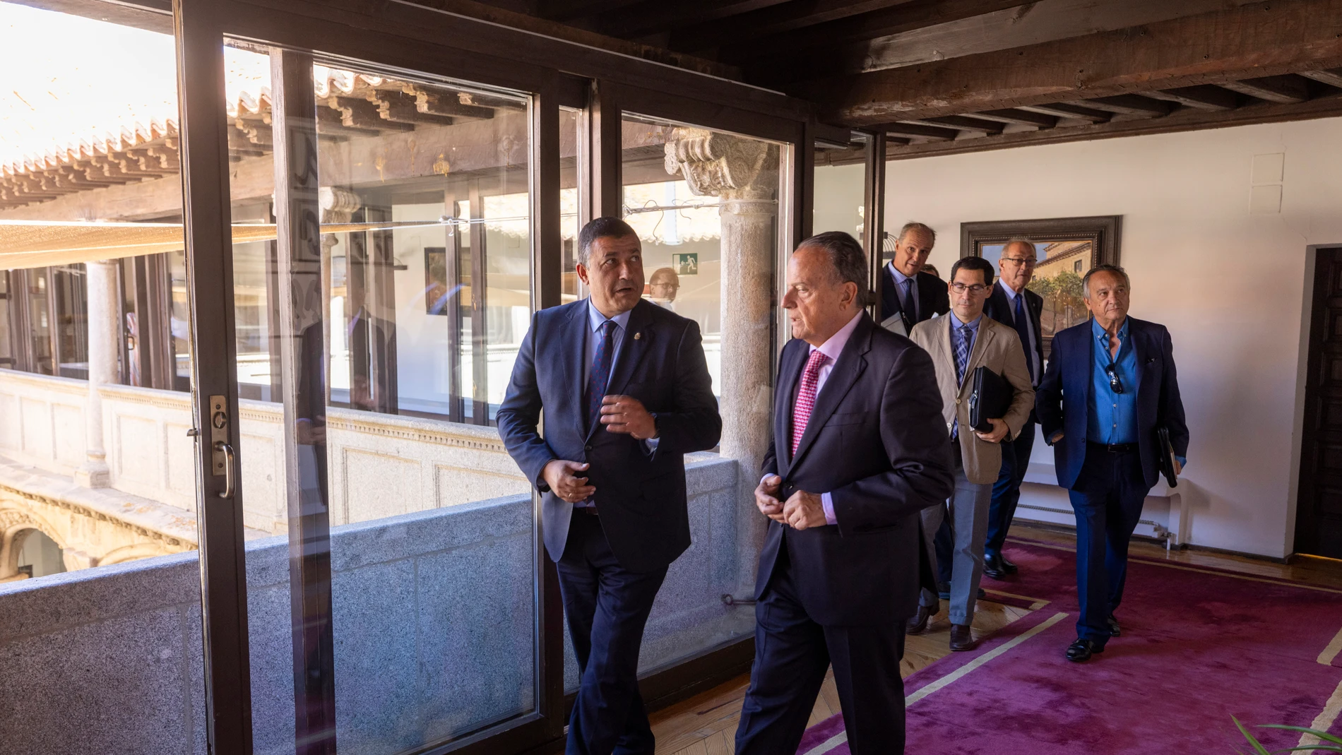 Jornada de trabajo del Consejo de Cuentas. El presidente de la Diputación Provincial, Carlos García, recibió al presidente del Consejo de Cuentasde Castilla y León, Mario Amilivia, y a los consejeros Emilio Melero Marcos y Miguel Ángel Jiménez García
