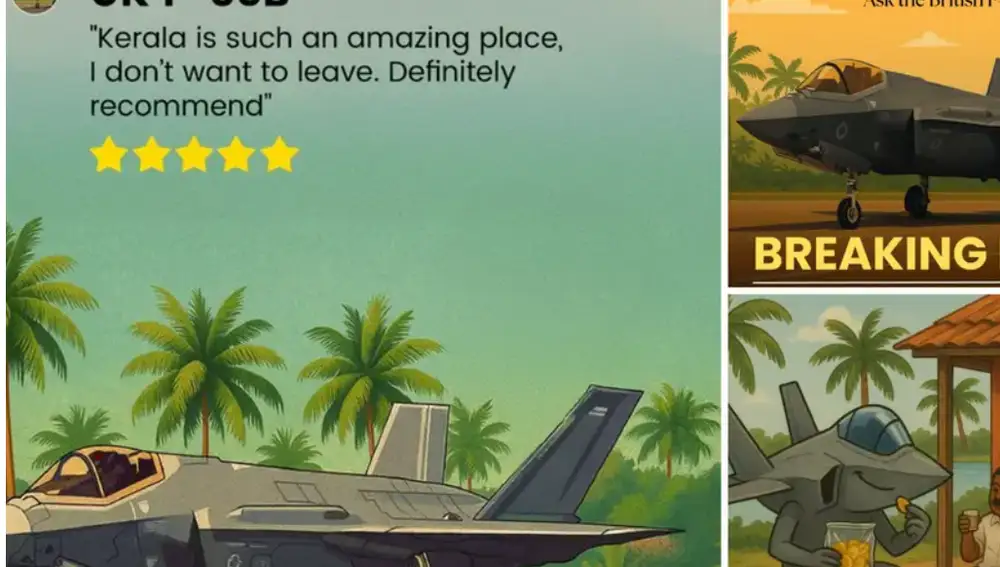 Avión F-35B varado en India