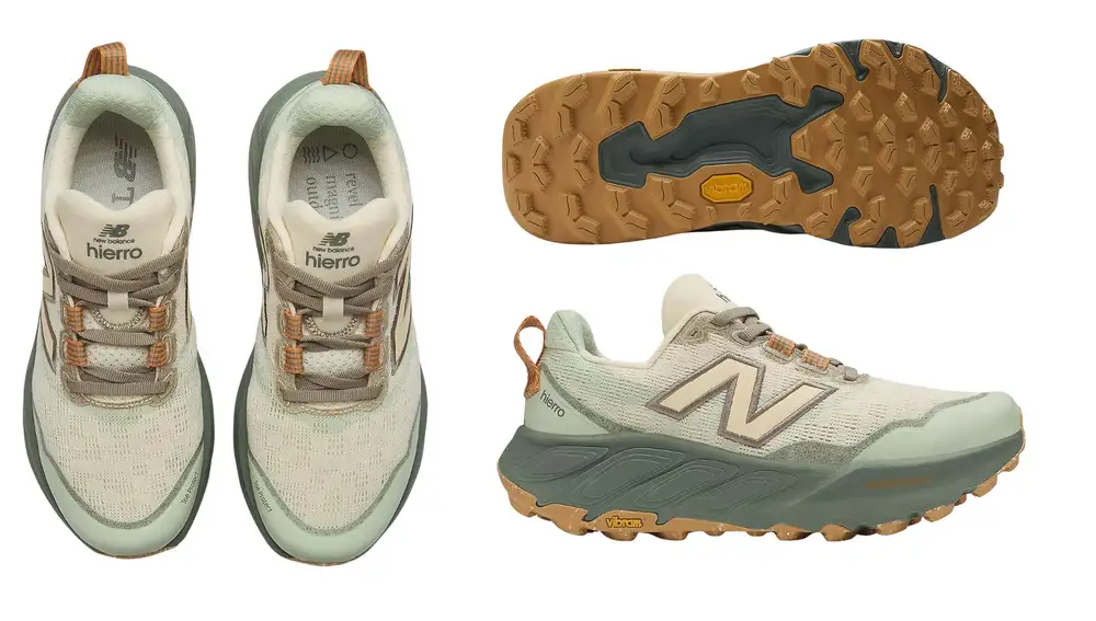 Modelo Hierro v9 de New Balance, con amortiguación suave y estética urbana para caminar con comodidad.