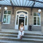 Isabel Serrano en el Balneario de Mondariz. 