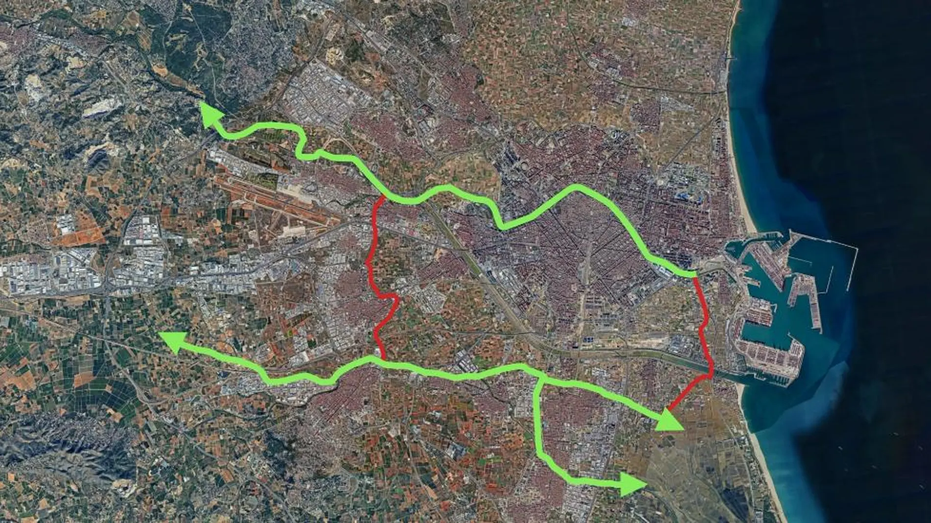 El parque antiinundaciones diseñado abarca en las riberas del Turia y del barranco del Poyo