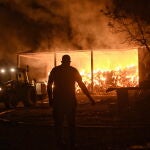 Incendio forestal en la zona montañosa de Feneos, Corinto