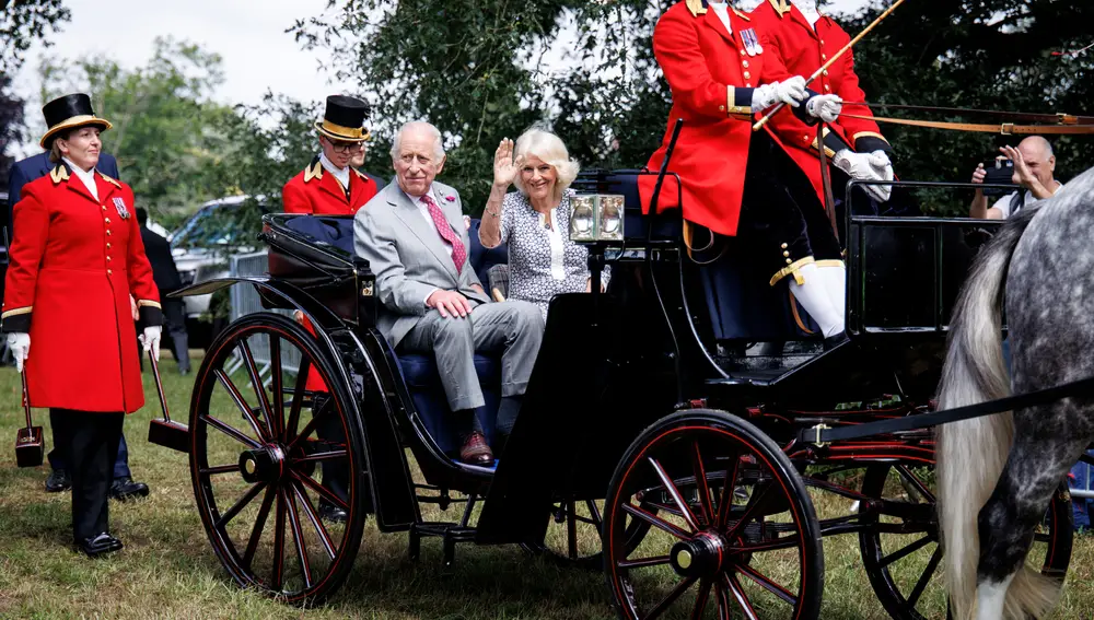 Britain's King and Queen attend the Sandringham Flower Show