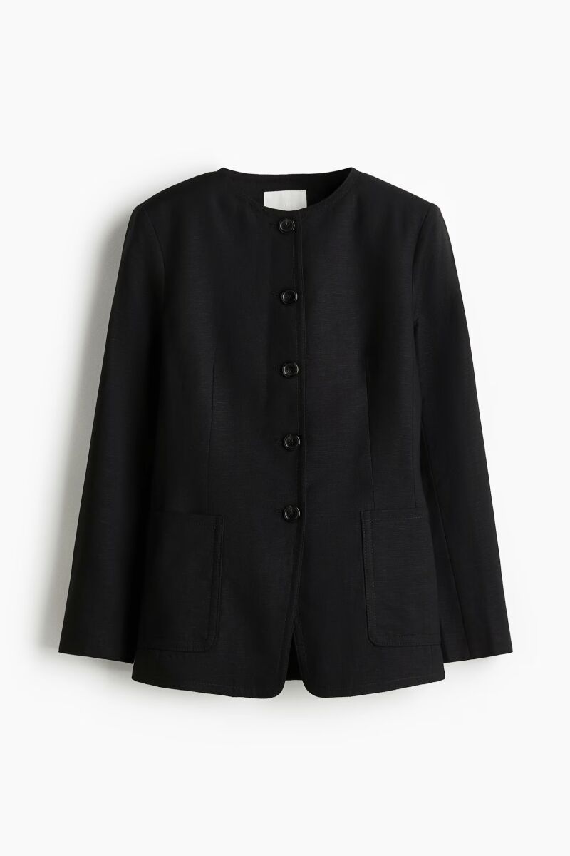 Blazer en mezcla de lino.
