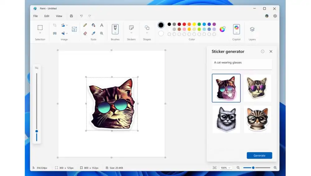Generador de stickers en Paint.