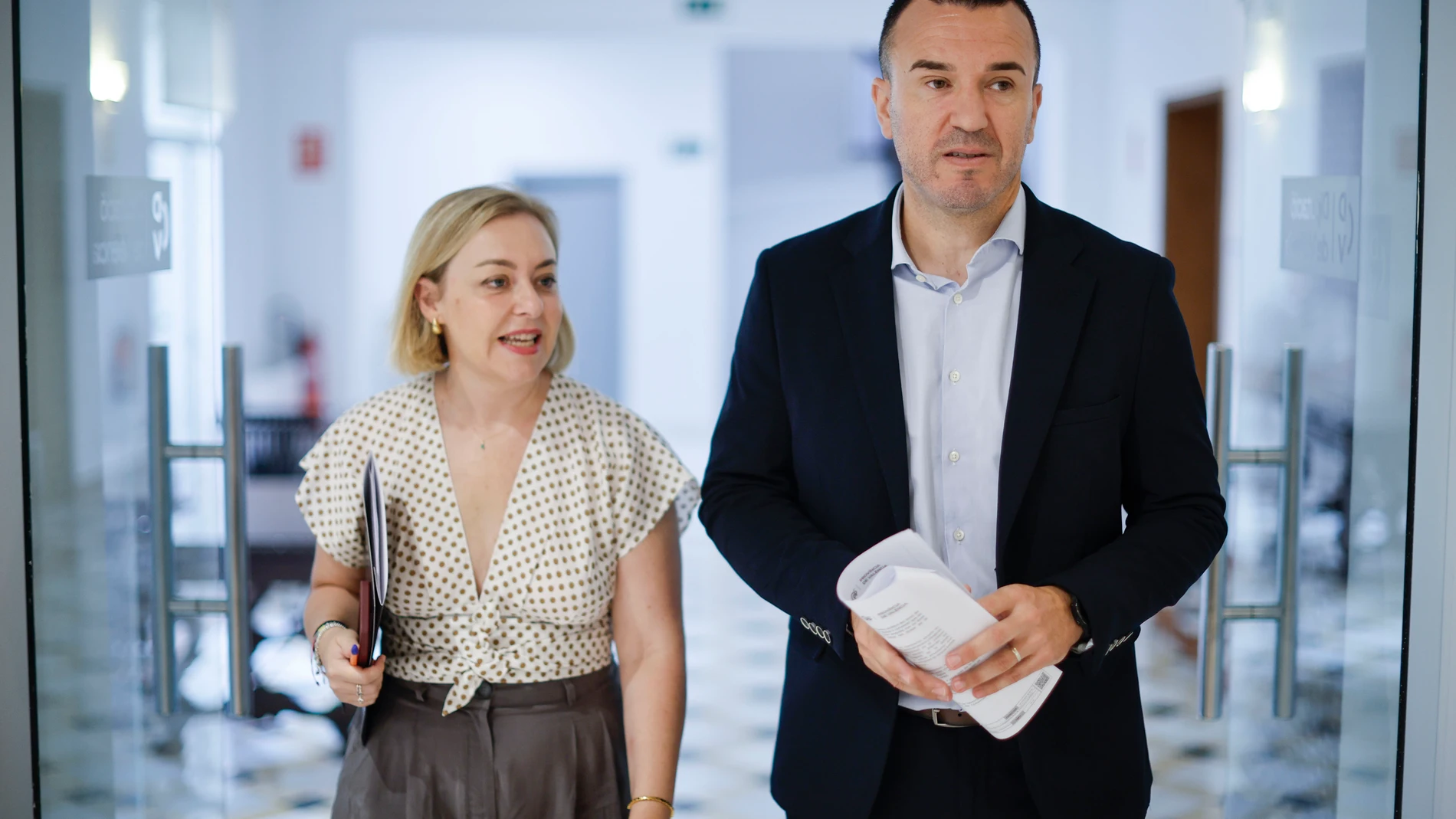 El presidente de la Diputación de Valencia, Vicente Mompó y la vicepresidenta Natàlia Enguix