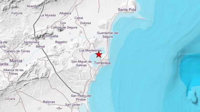 Sucesos.- Registrado un terremoto de magnitud 1,4 en Los Montesinos (Alicante) sin incidencias relacionadas