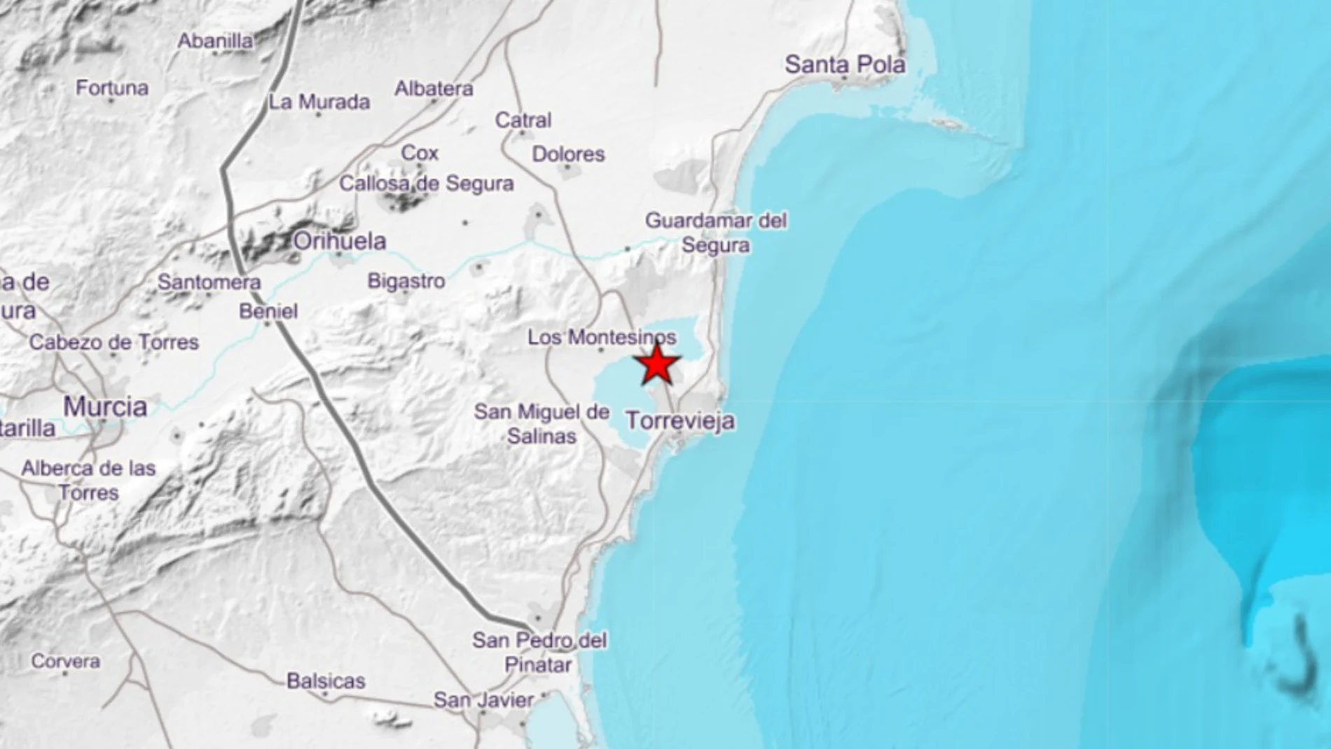 Sucesos.- Registrado un terremoto de magnitud 1,4 en Los Montesinos (Alicante) sin incidencias relacionadas