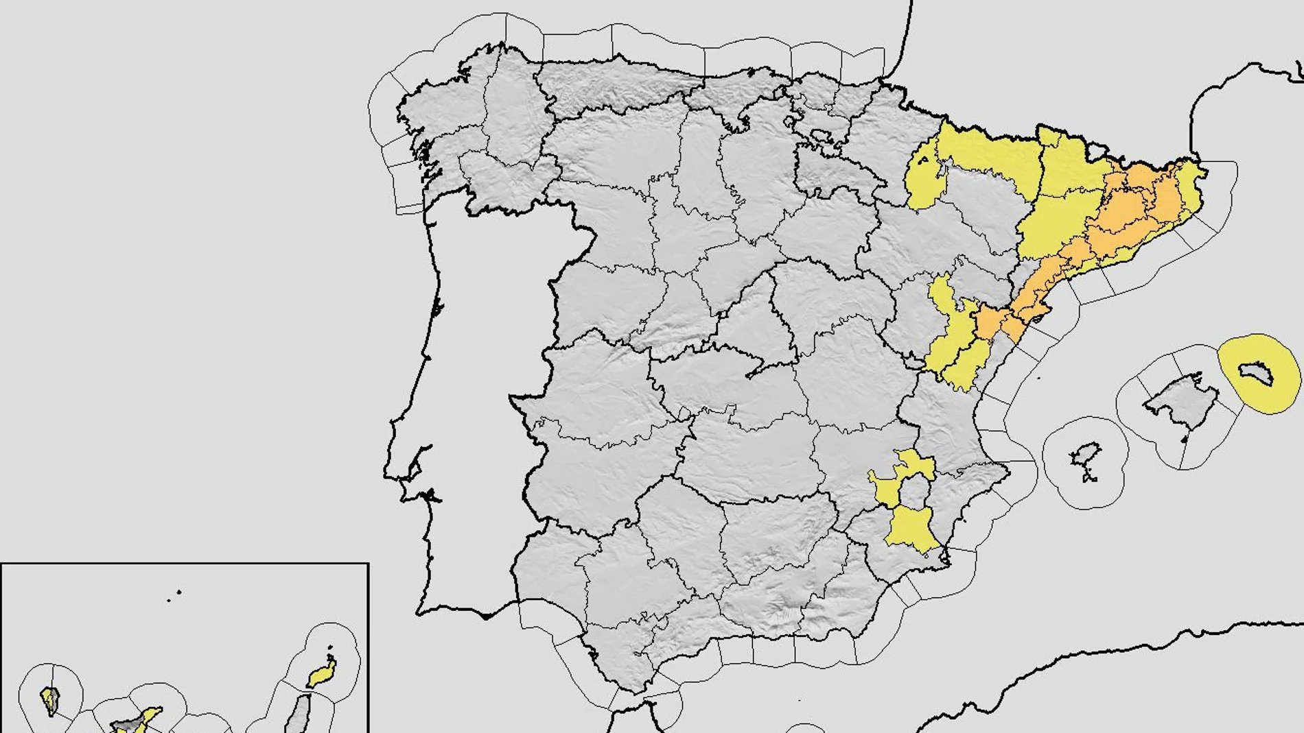 Previsión de la Aemet para este miércoles, 23 de julio.
