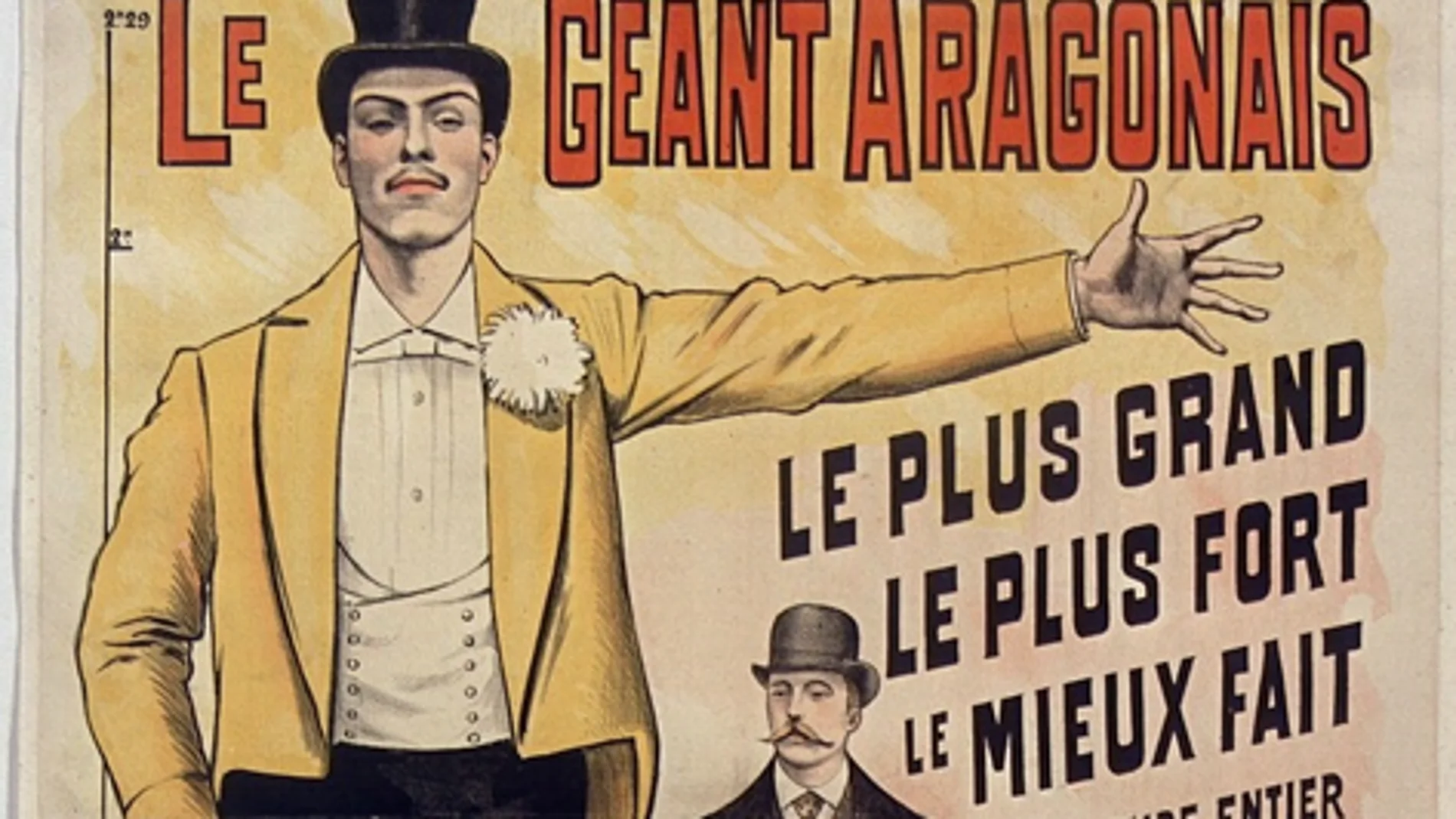 Cartel de circo con el 'Gigante aragonés'