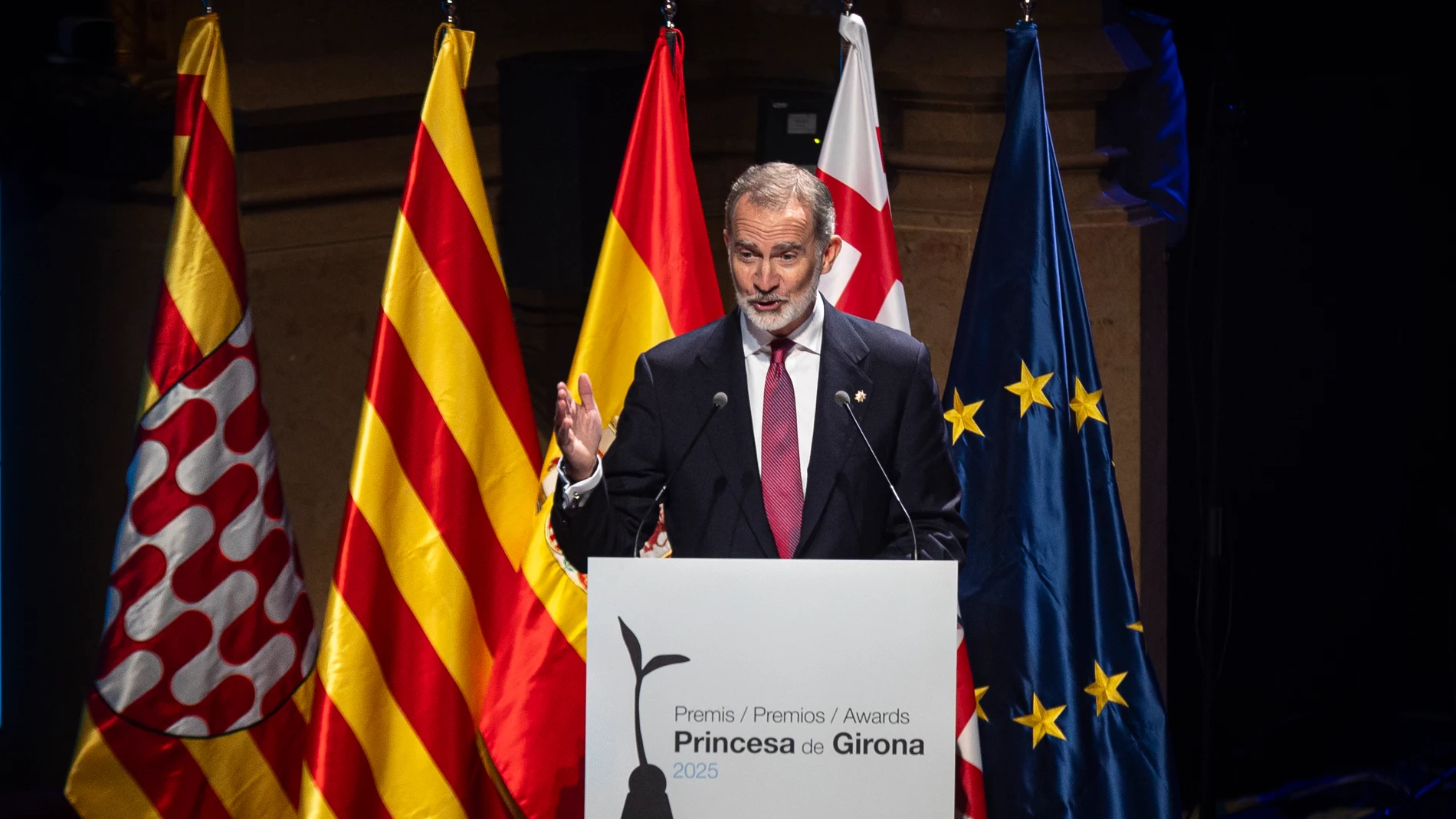 El Rey Felipe VI durante su discurso en el Liceu