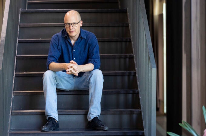 El escritor Lev Grossman durante su paso por Madrid 
