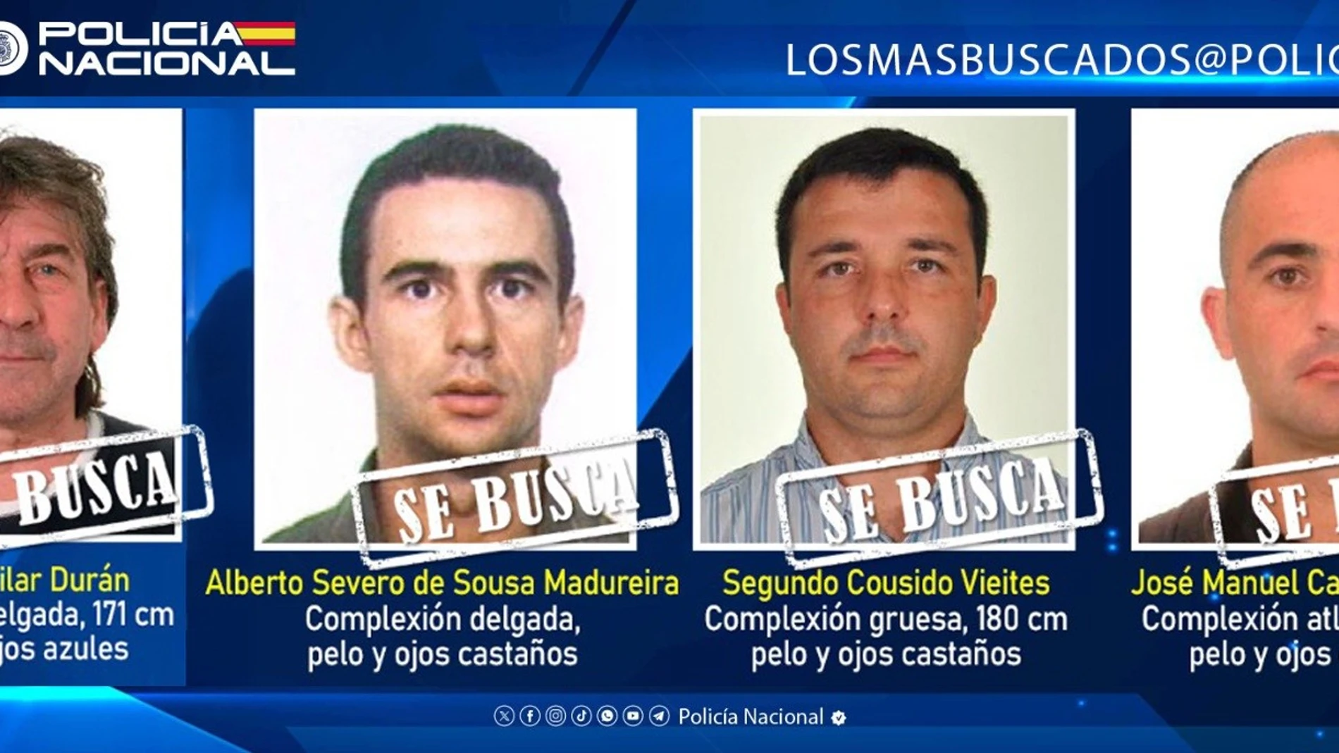 Un capo de la droga en Huelva y un profesor que abusó de menores, entre los cuatro fugitivos de la lista de 'Los 10 más buscados' aún por la Policía Nacional REMITIDA / HANDOUT por POLICÍA NACIONAL Fotografía remitida a medios de comunicación exclusivamente para ilustrar la noticia a la que hace referencia la imagen, y citando la procedencia de la imagen en la firma 23/07/2025