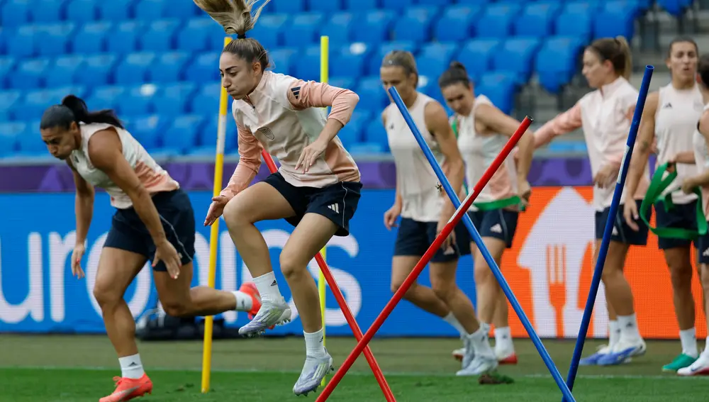 Entrenamiento selección española en Basilea
