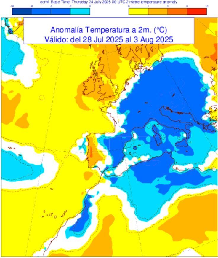Predicción del tiempo para la semana del 28 de julio al 3 de agosto