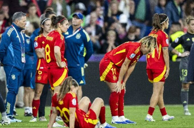 Las jugadoras españolas, desoladas 