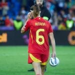 Aitana Bonmatí, con el trofeo de MVP de la Eurocopa
