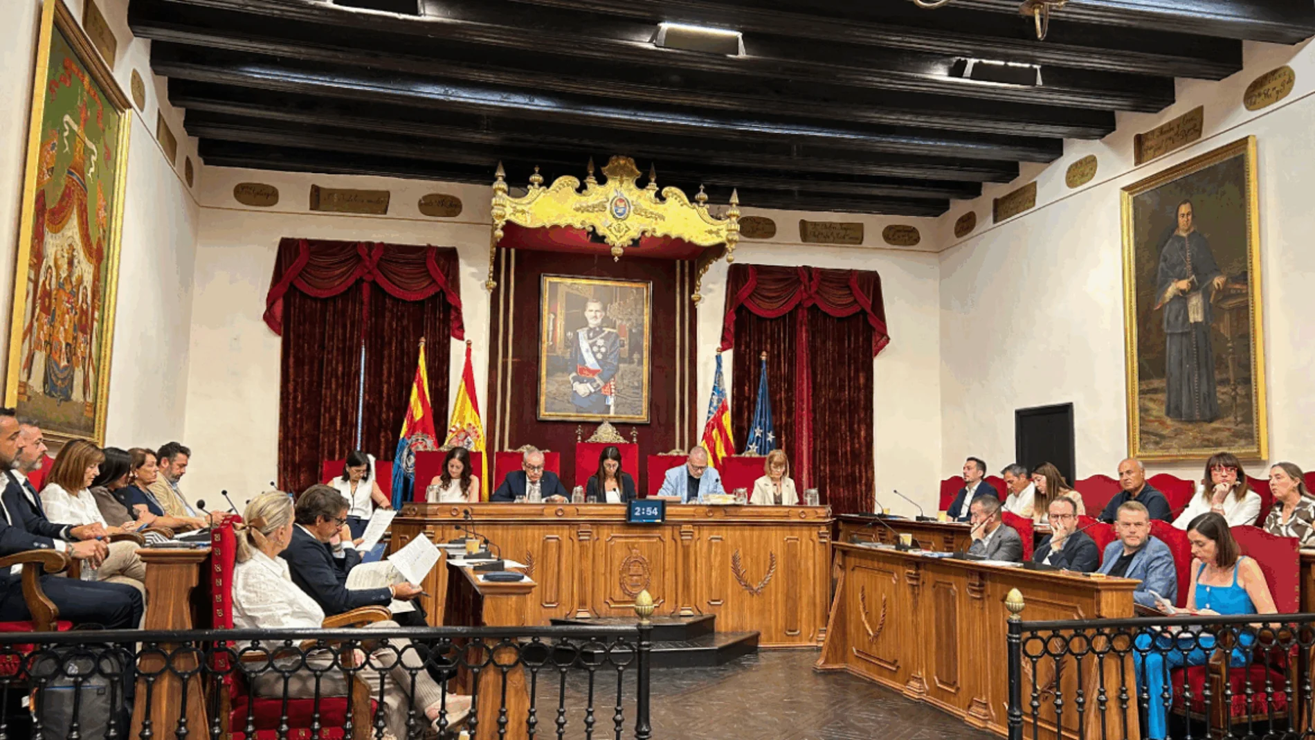 Imagen del pleno ordinario del mes de julio del Ayuntamiento de Elche (Alicante) de ayer