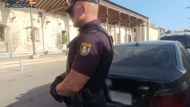 Un agente de la Policía Nacional en Palma